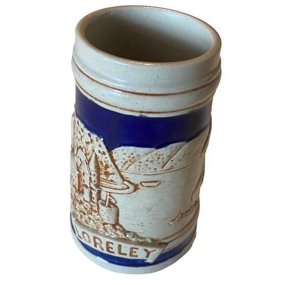 Vtg German Beer Stein LORELEY- 4 3/4” tall-HANDPAINTED No Lid - Picture 2 of 11